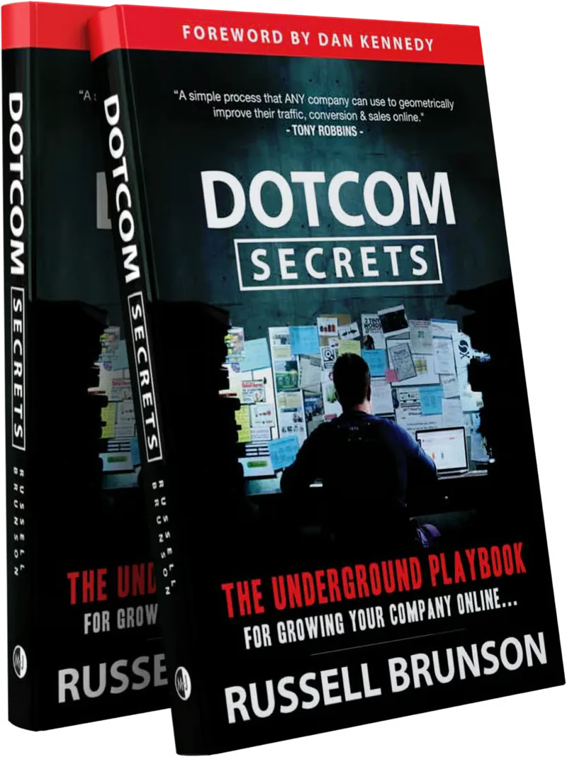 DotCom Secrets by Russell Brunson, hardcover book cover