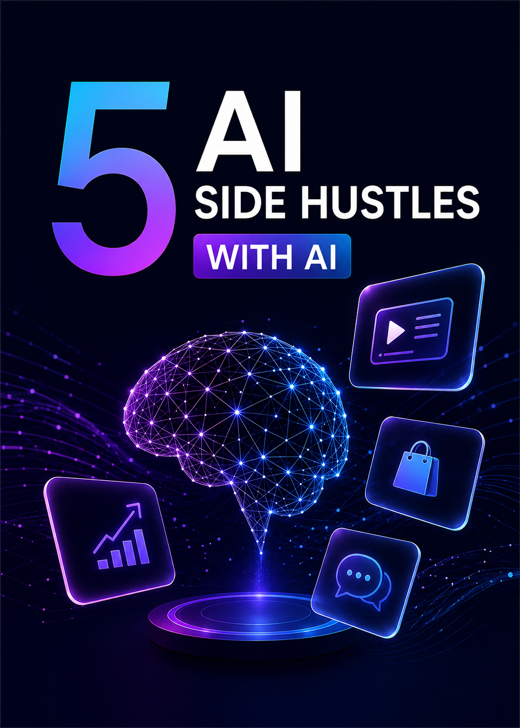 Cover of the 5 AI Side Hustles With AI ebook
