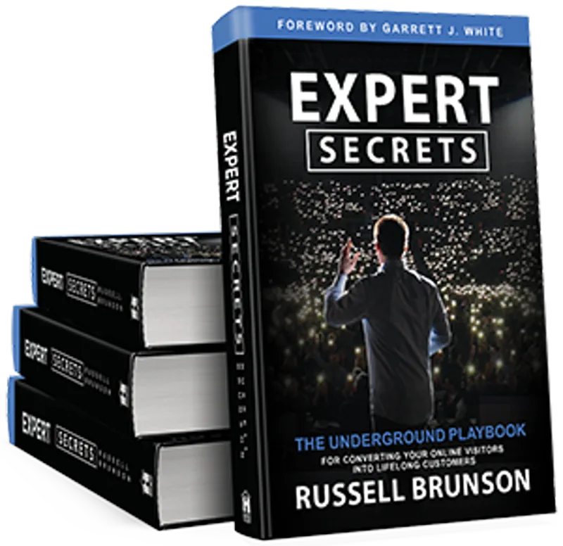 Expert Secrets by Russell Brunson, hardcover book cover