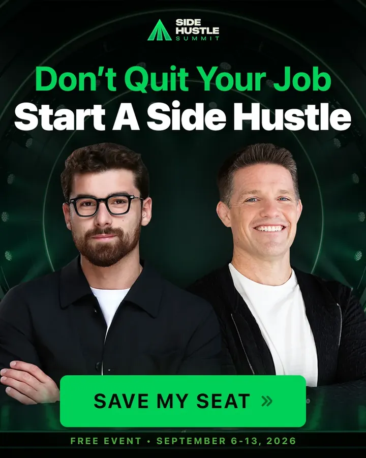 Side Hustle Summit, free online event, September 6 to 13, 2026, with Iman Gadzhi and Russell Brunson